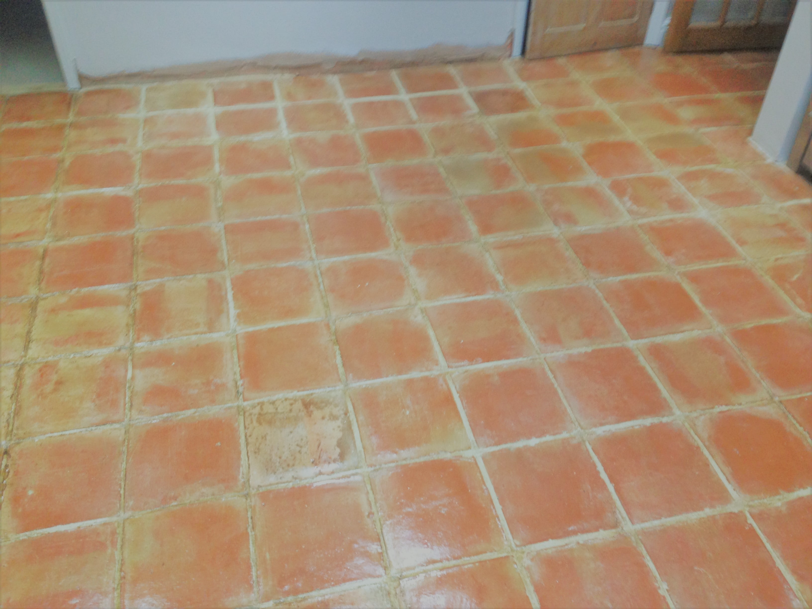 Old Terracotta Floor After Cleaning in Shenley Brook End