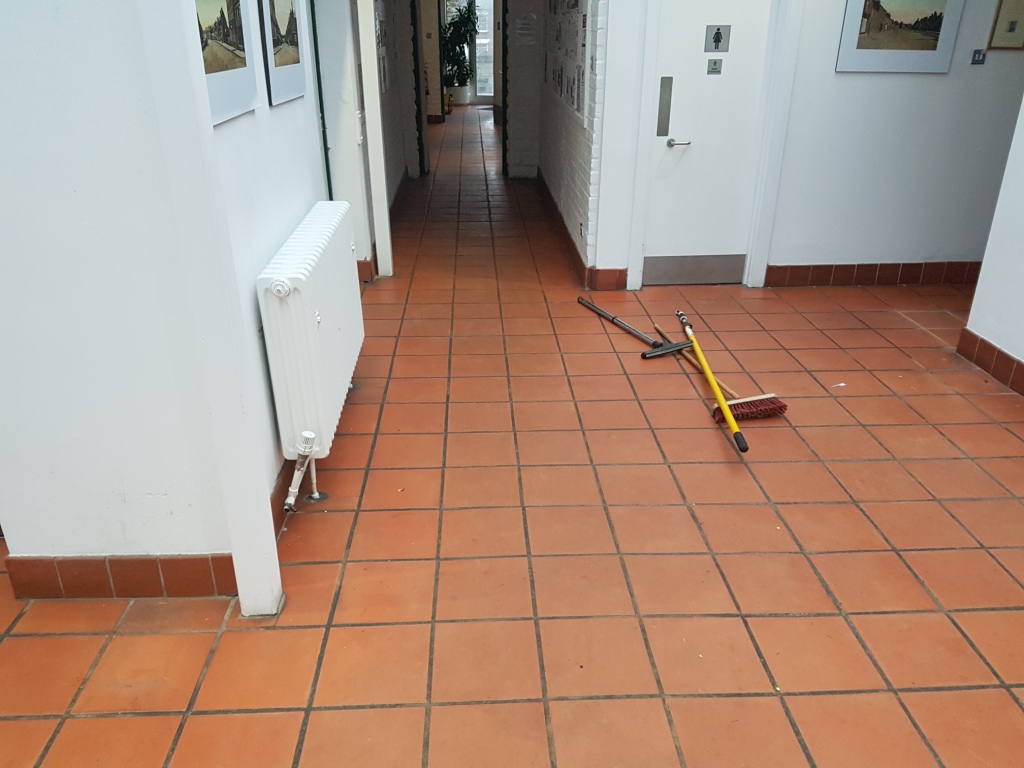 Terracotta Floor Files Before Cleaning Amersham Council Offices