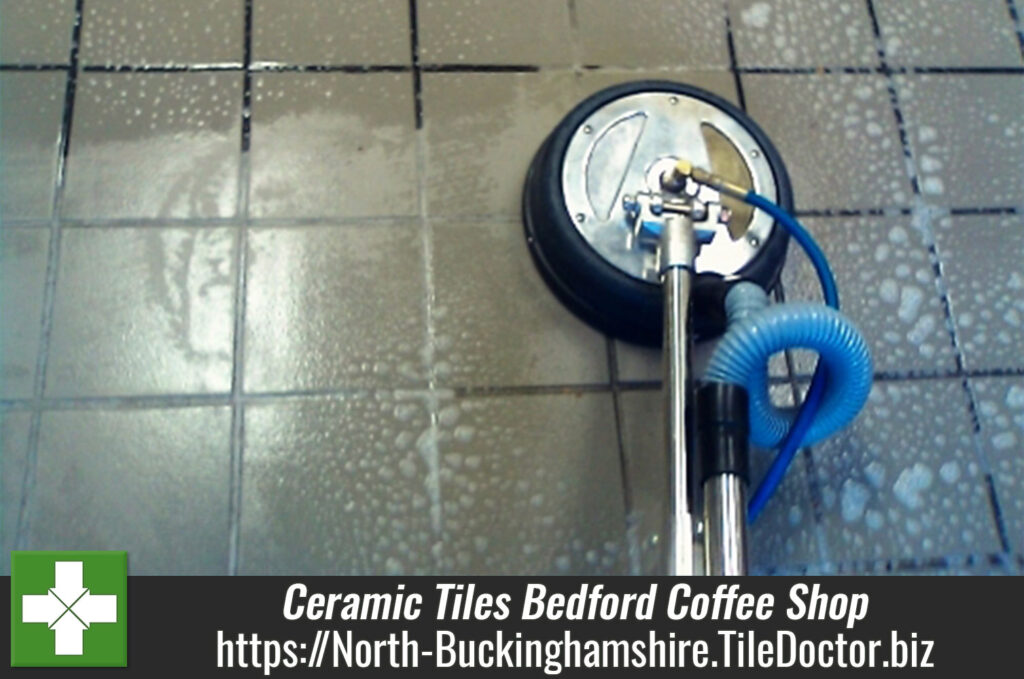 Cleaning Ceramic Tiles in a Bedford Coffee Shop