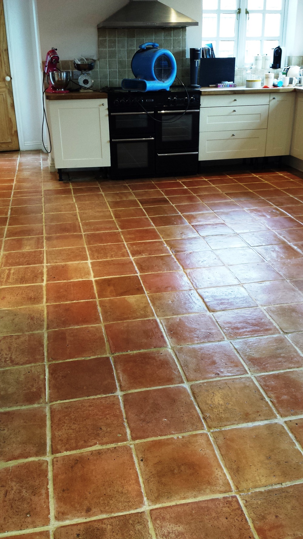 Terracotta tiles after cleaning in Brackley