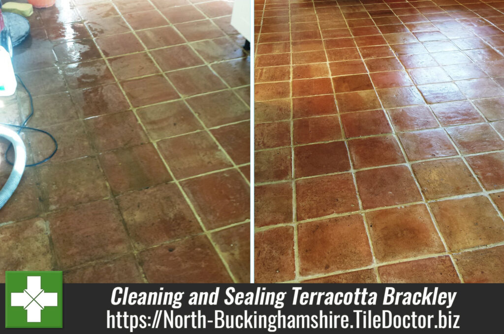 Deep Cleaning and Sealing Terracotta Tiles in a Brackley Kitchen