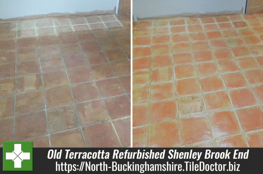 Old Terracotta floor refurbished in Shenley Brook End