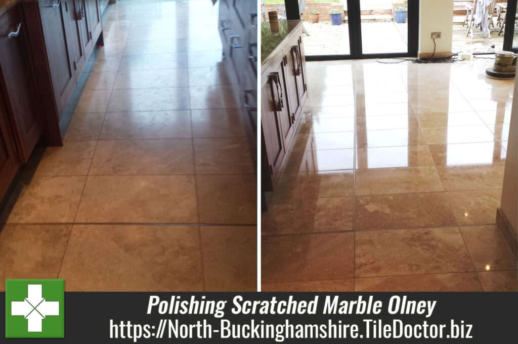 Scratched Marble Tiled floor Polished in Olney